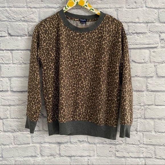 Splendid Women's Brown Animal Print Long Sleeve Top Size Small - Picture 1 of 4